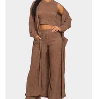 CARDIGAN BROWN SET