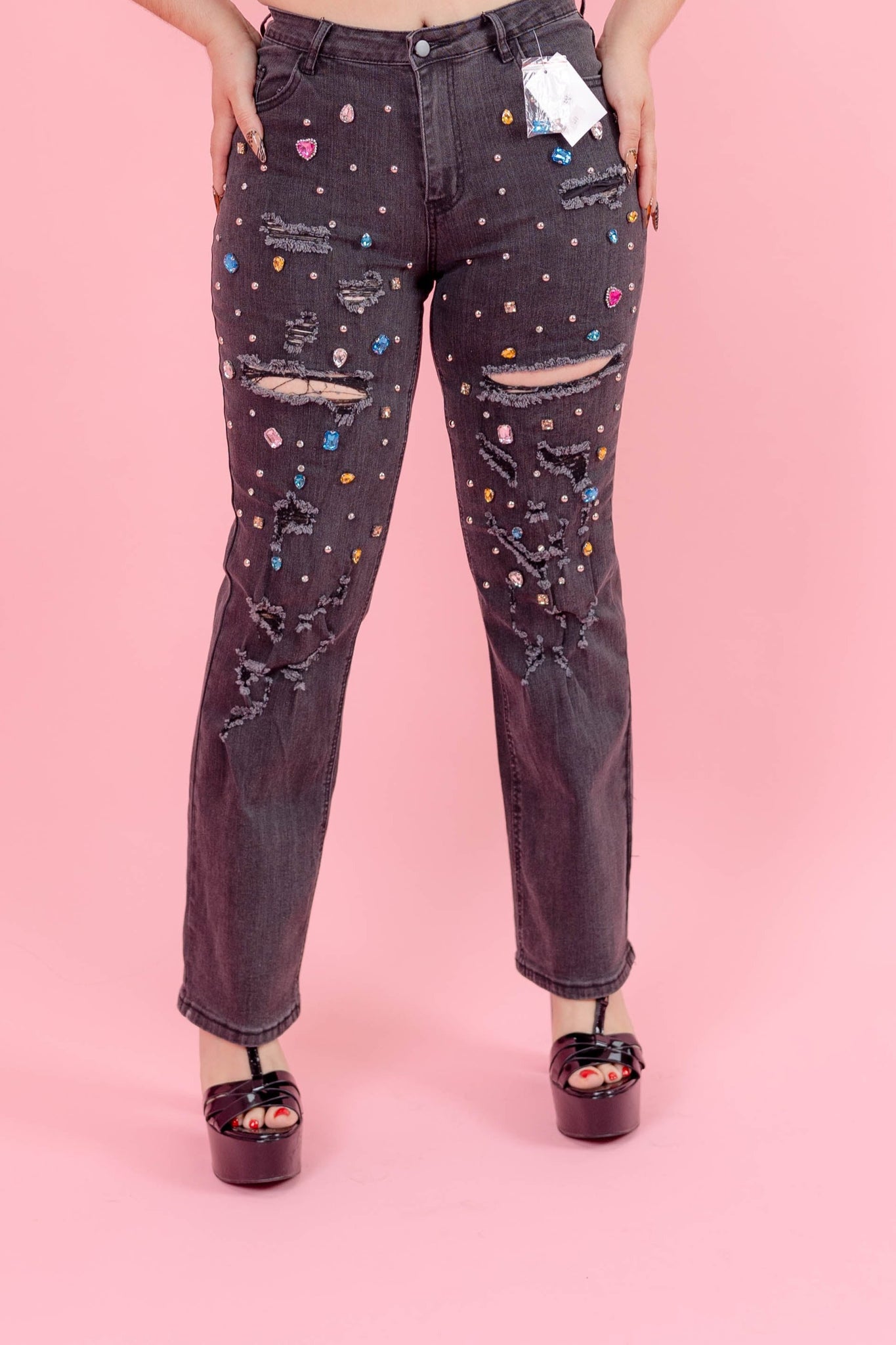 COLORED CRYSTAL JEANS