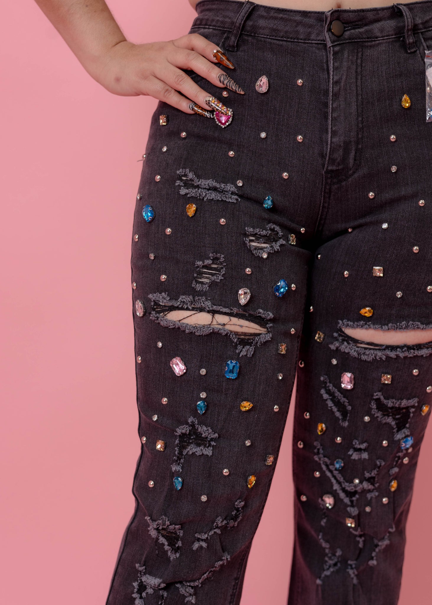 COLORED CRYSTAL JEANS