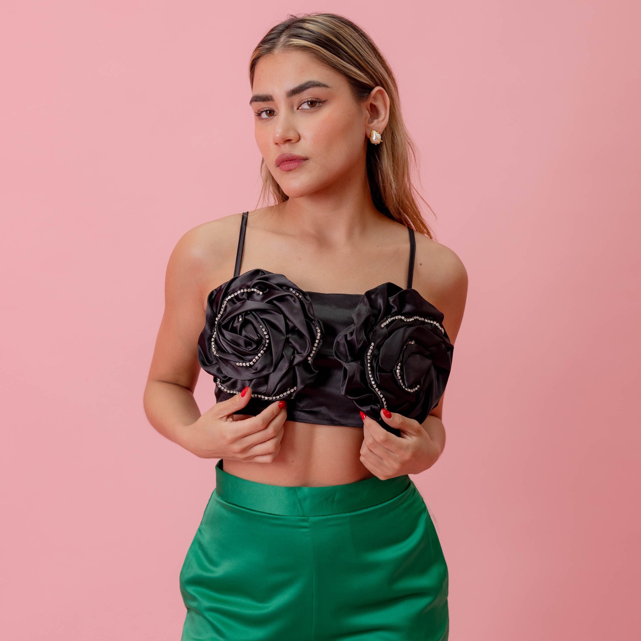 ROSE SATIN TOP