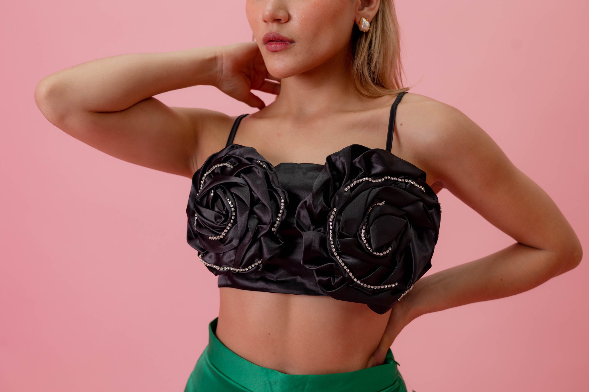 ROSE SATIN TOP