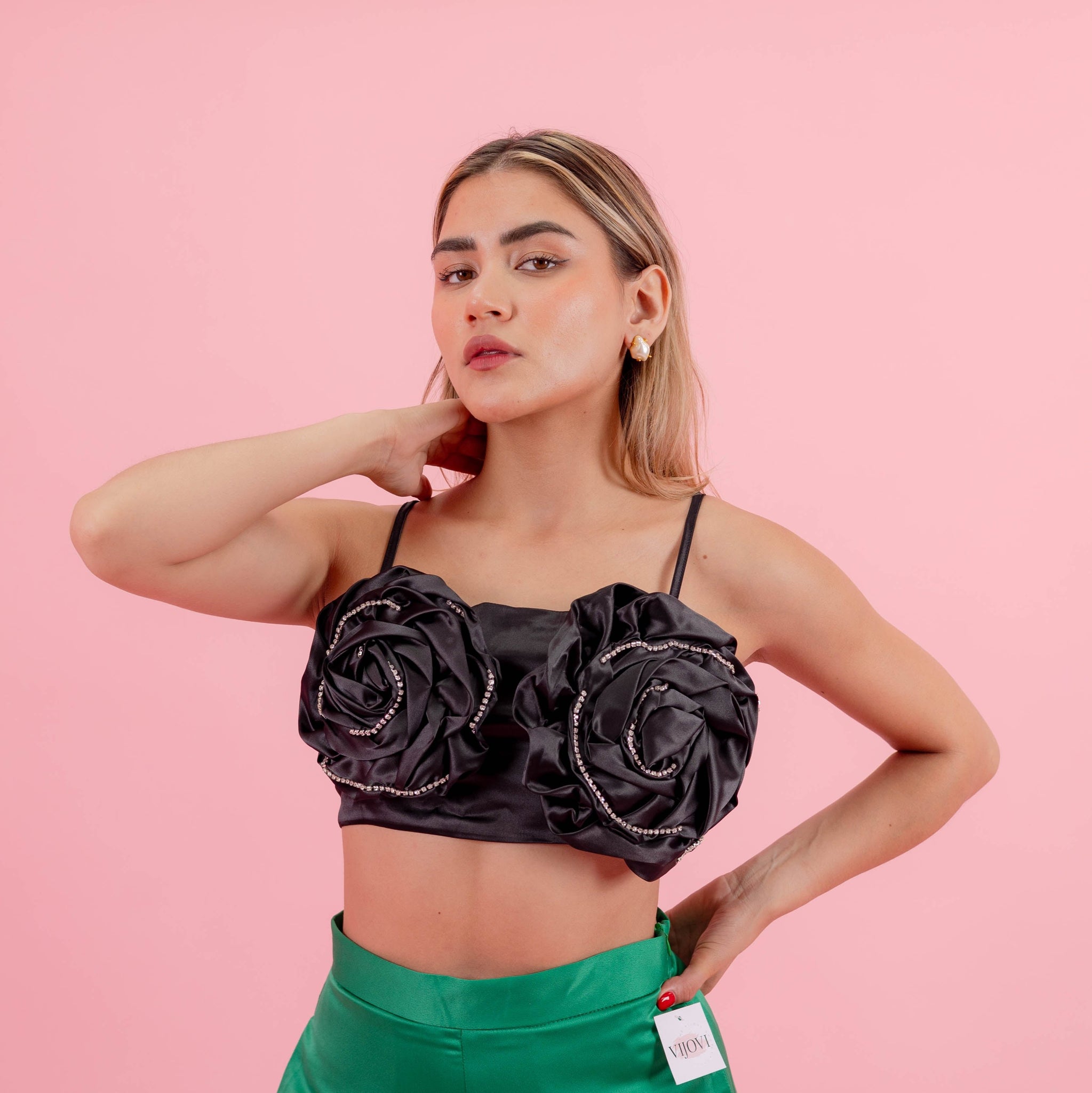 ROSE SATIN TOP