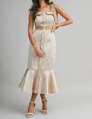 SATIN FLORAL DRESS