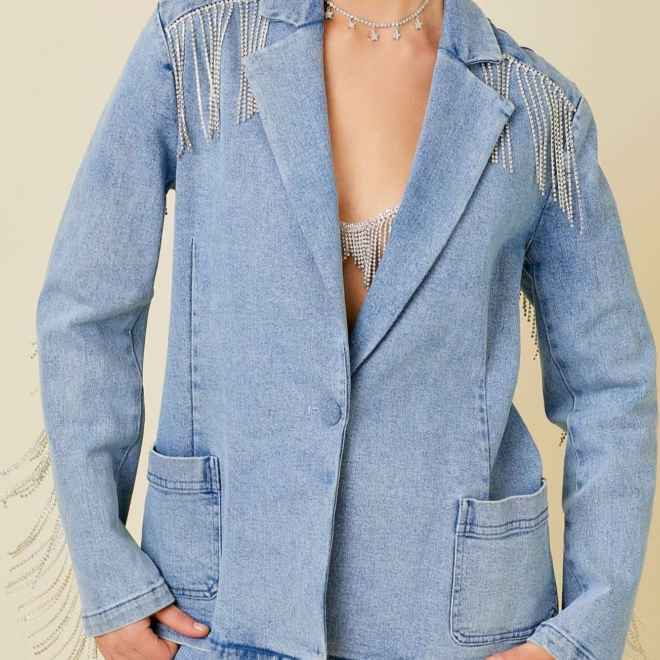 FRINGE DENIM JACKET