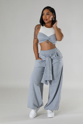 GREY PANT SET