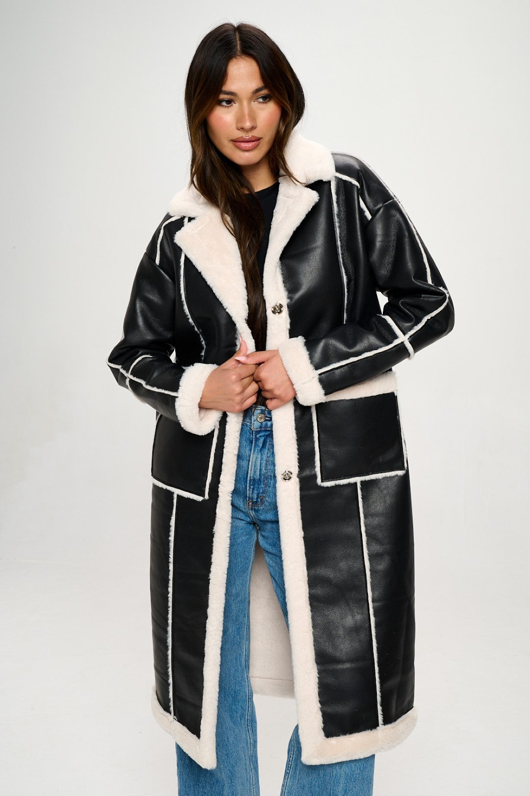 FAUX LEATHER COAT