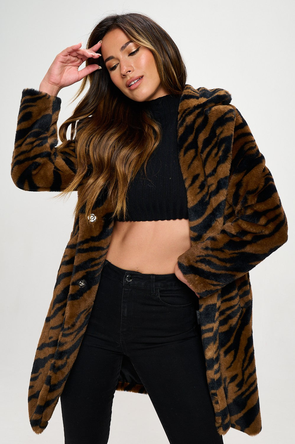 ZEBRA BROWN COAT