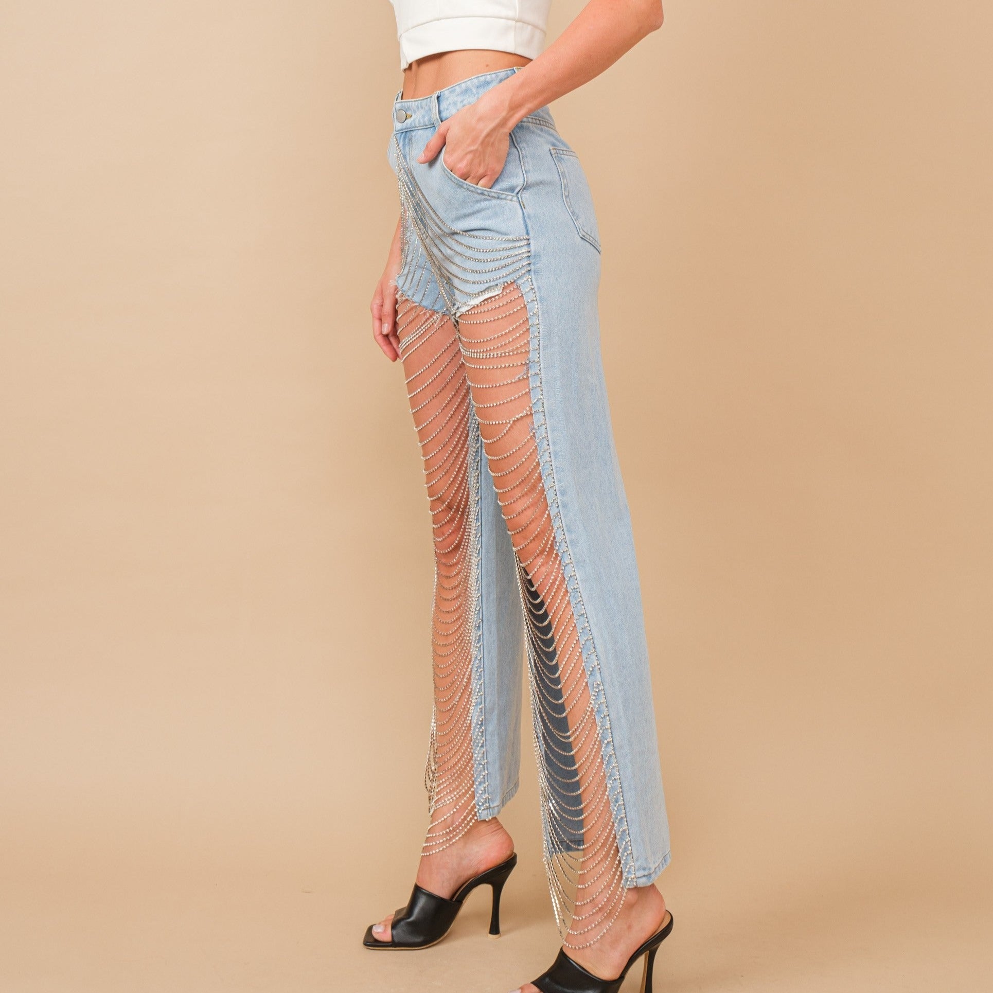 RHINESTONE JEANS