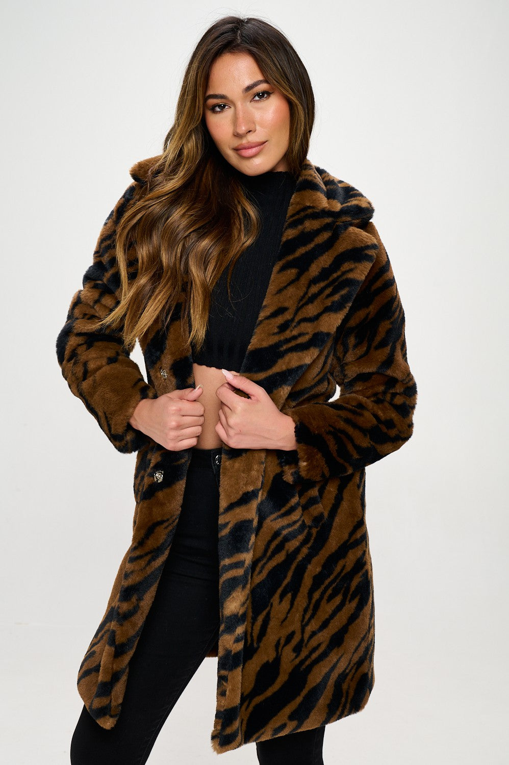 ZEBRA BROWN COAT