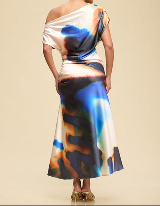 COLORED SATIN DRESS