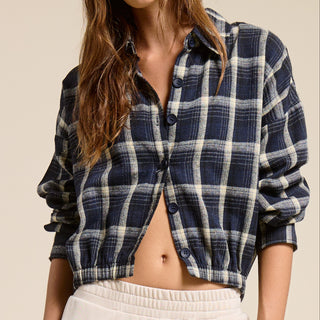 PLAID CROP SHIRT