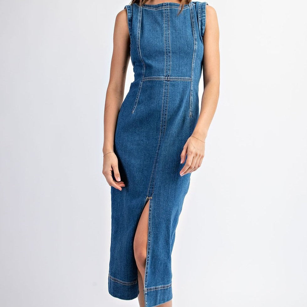 MIDI DENIM DRESS