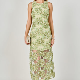 TEXTURED GREEN DRESS