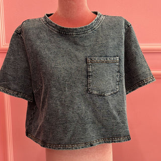 CROP DENIM TOP