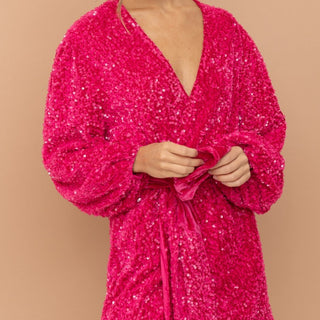 SEQUIN VELVET DRESS