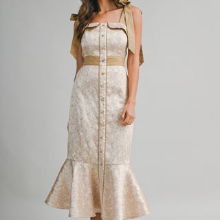SATIN FLORAL DRESS