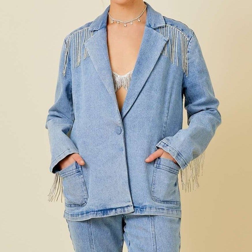 FRINGE DENIM JACKET