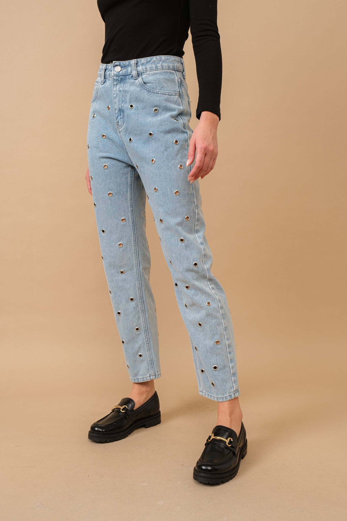 EYELET JEANS