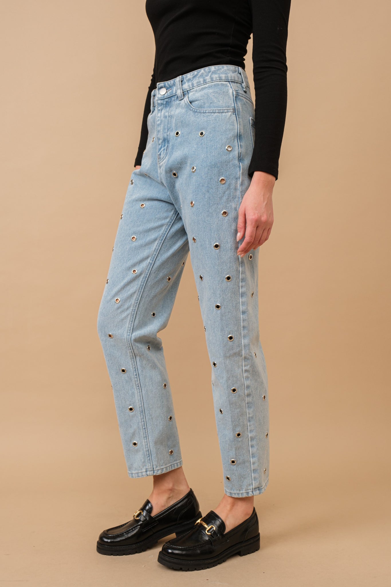 EYELET JEANS