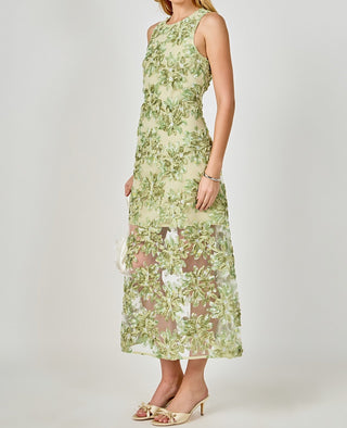 TEXTURED GREEN DRESS