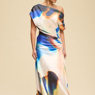 COLORED SATIN DRESS