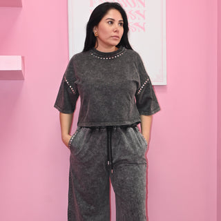 GREY CROP SET