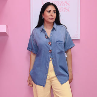 DENIM PLUS BLOUSE