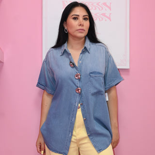 DENIM PLUS BLOUSE