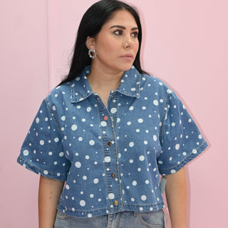 DOT DENIM TOP