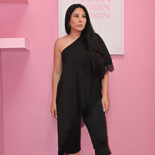 BLACK SATIN TOP