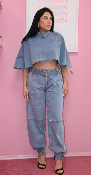 CROP DENIM SET