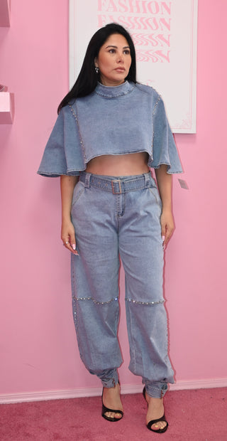 CROP DENIM SET