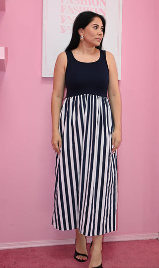STRIPE BLUE DRESS