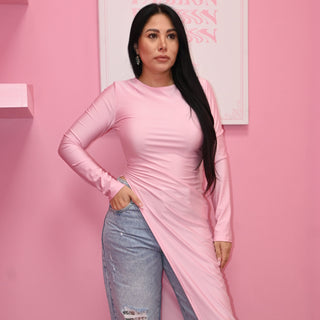 DIAGONAL SATIN TOP