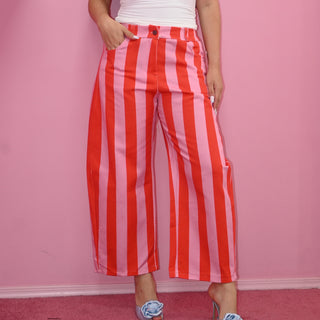 STRIPE RED JEANS