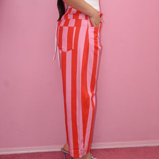 STRIPE RED JEANS