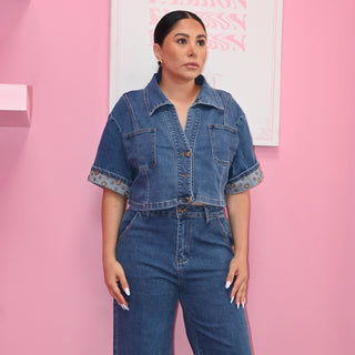 DENIM CROP SET