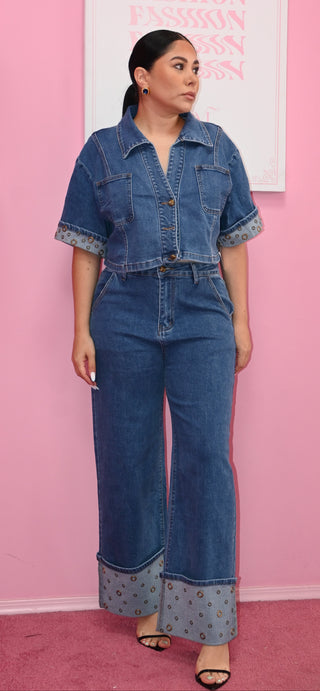 DENIM CROP SET