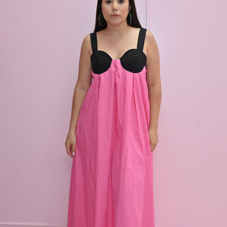 VESTIDO ROSA/NEGRO