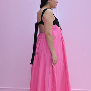VESTIDO ROSA/NEGRO