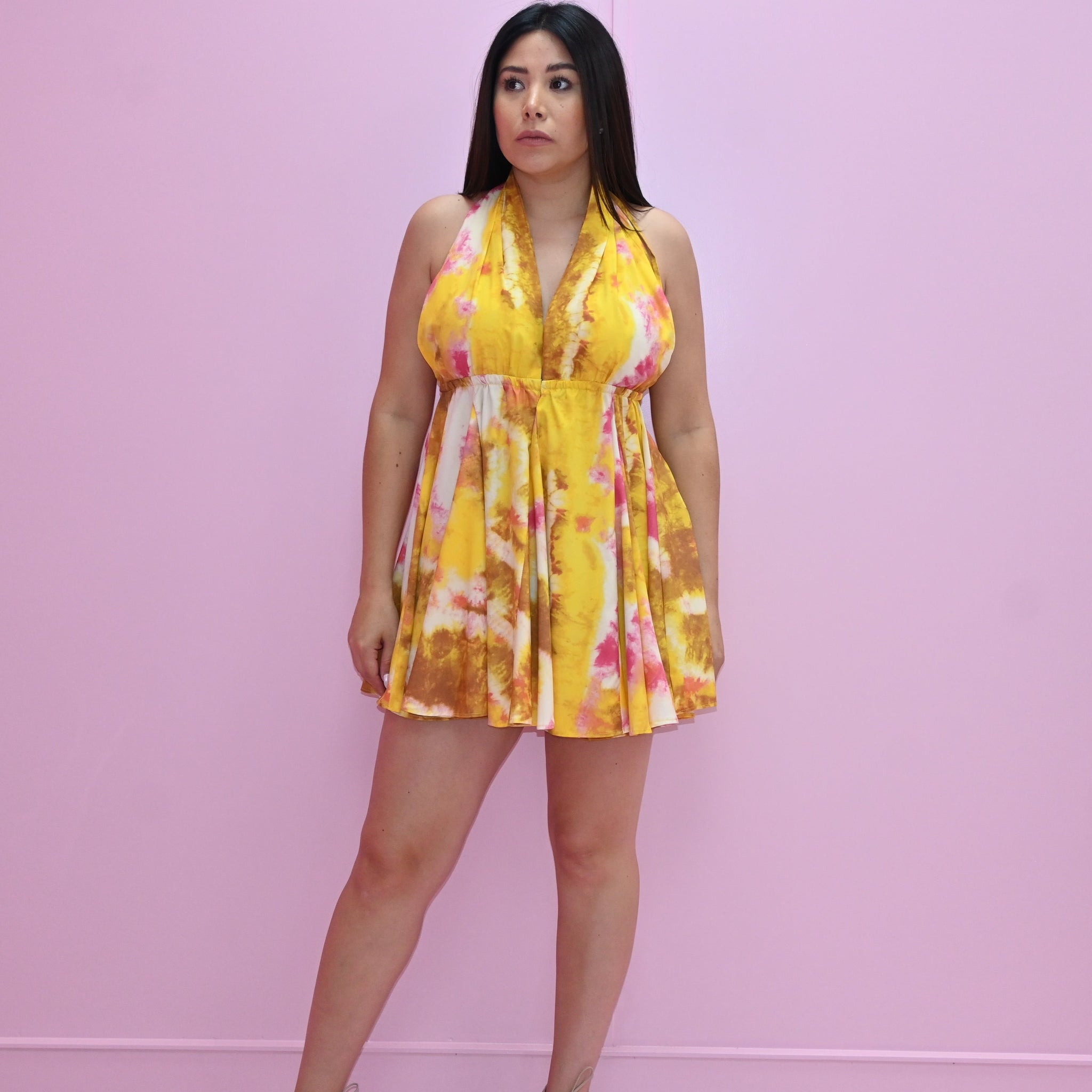 HALTER YELLOW DRESS