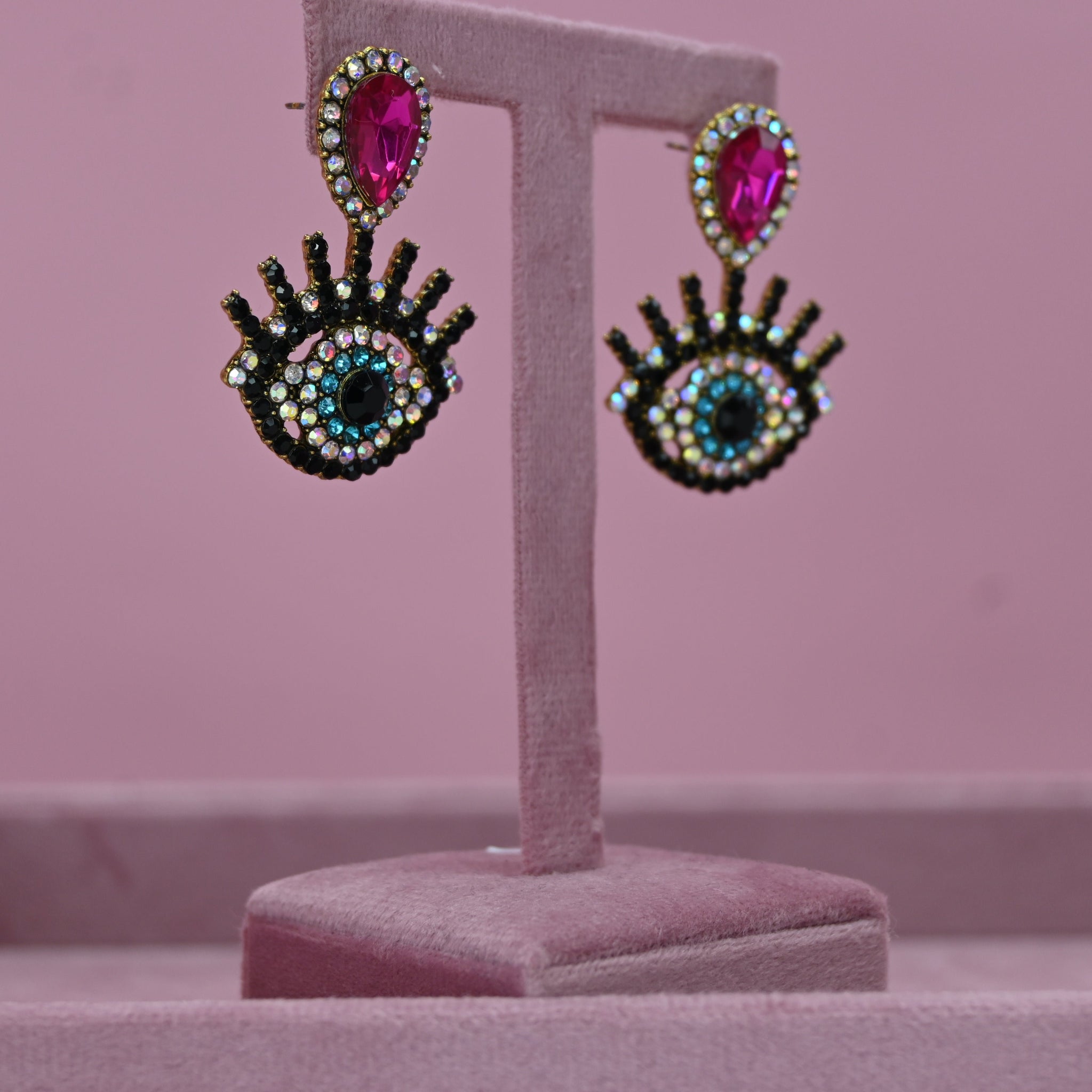 PINK EYE EARRING