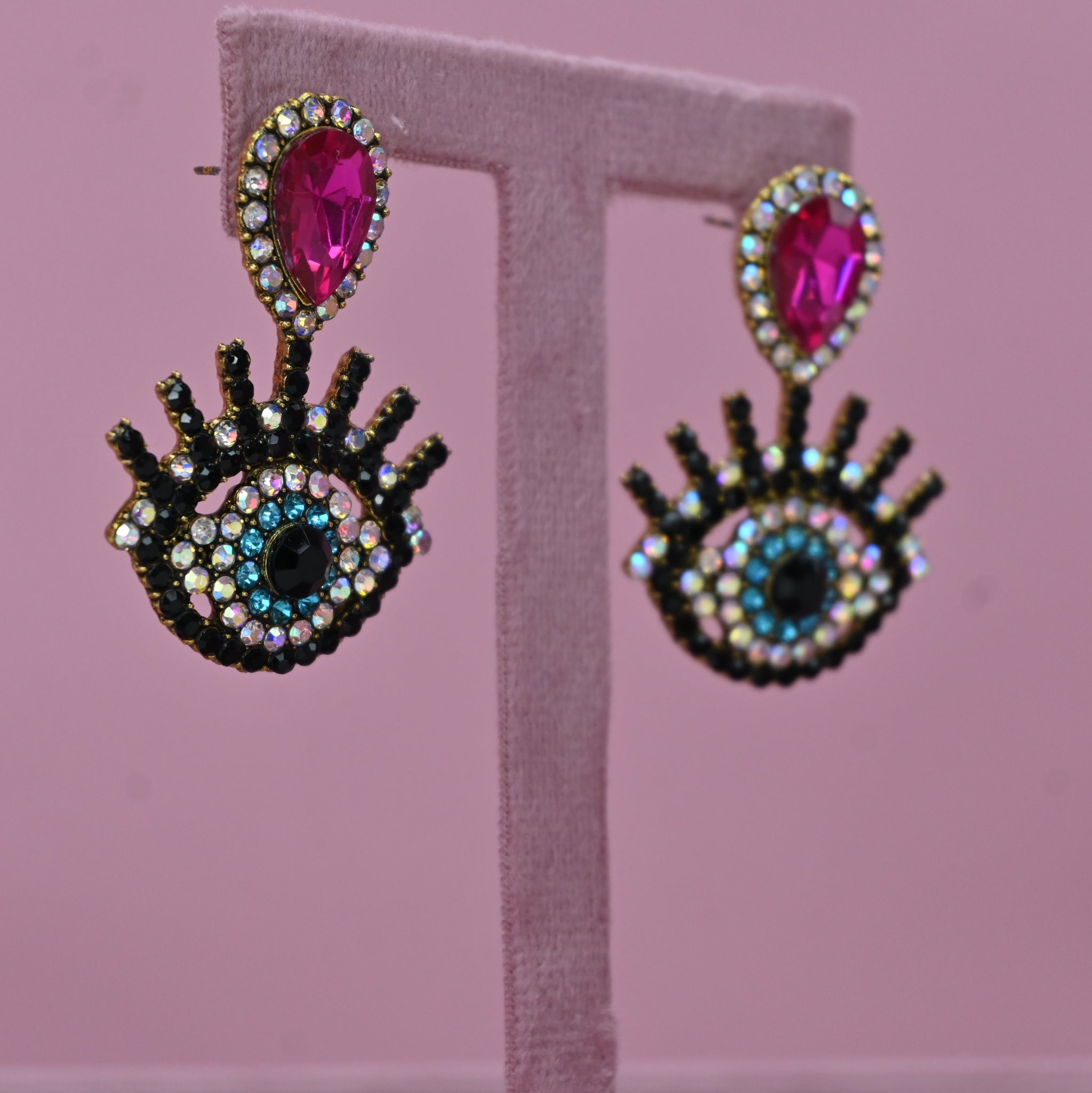 PINK EYE EARRING