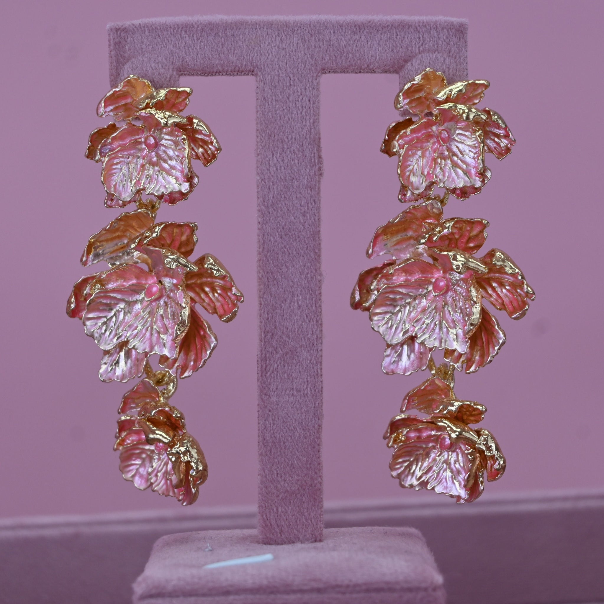 PINK FLOWER EARRINGS