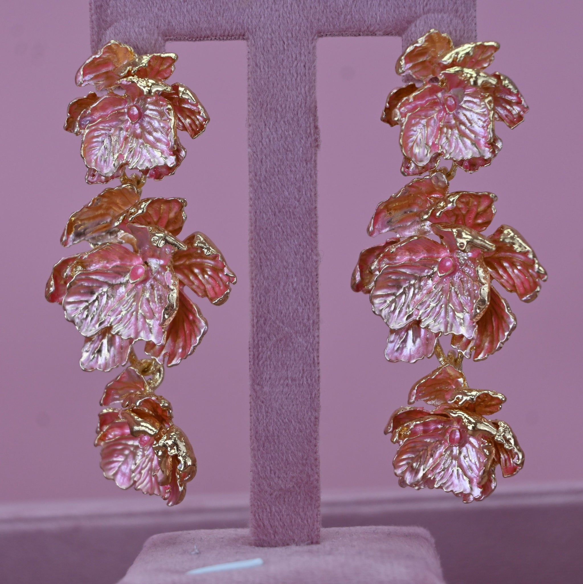 PINK FLOWER EARRINGS