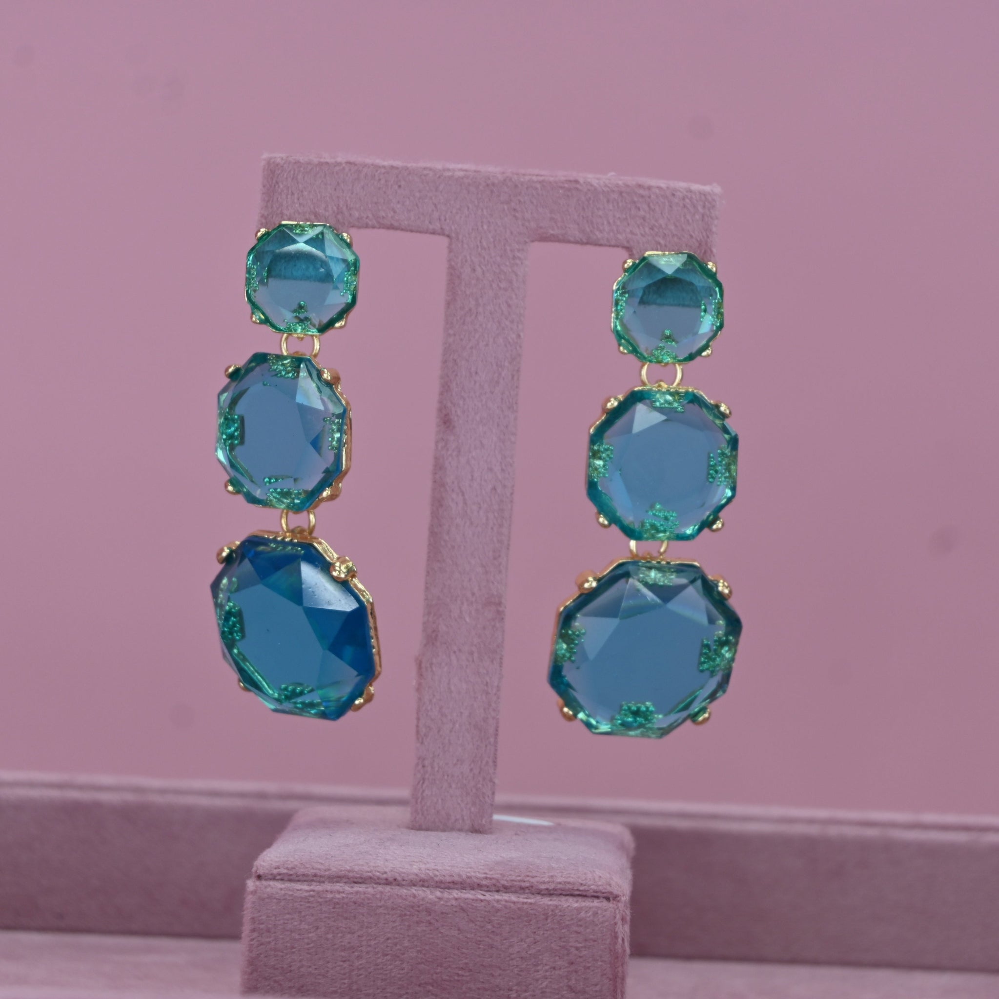 BLUE CRYSTAL EARRINGS