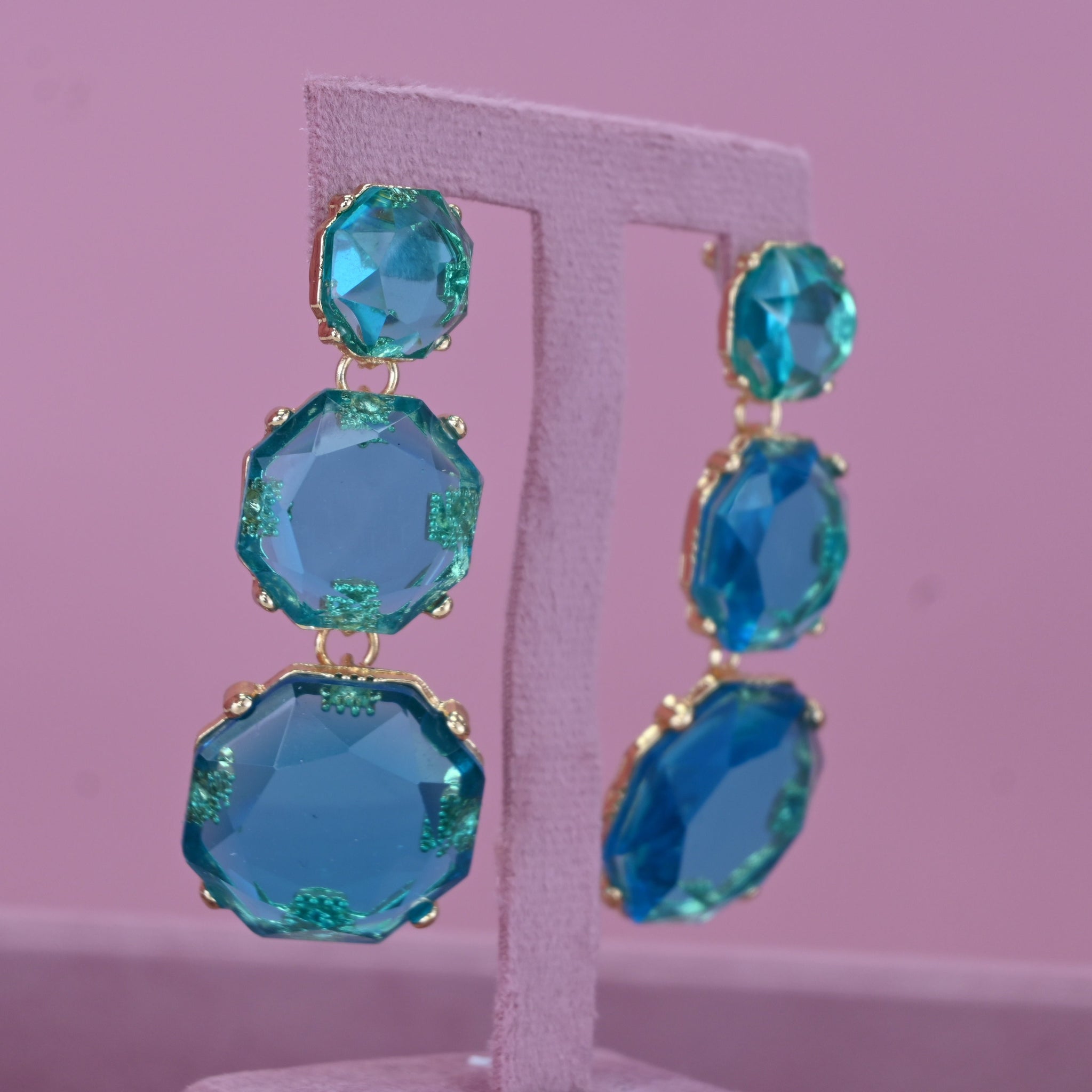 BLUE CRYSTAL EARRINGS