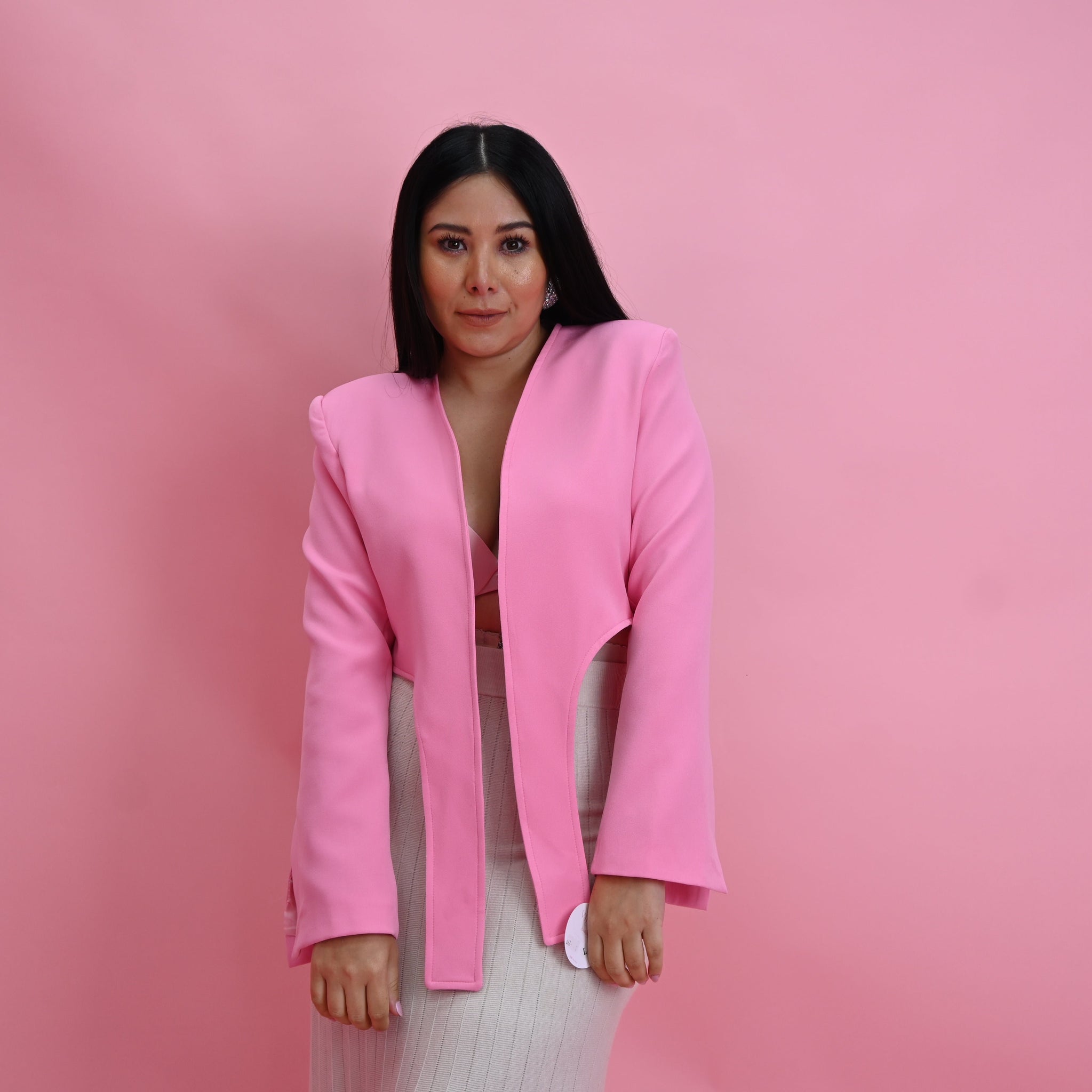 PINK CROP COAT