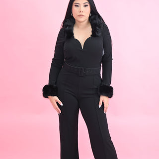 FUR JUMPSUIT