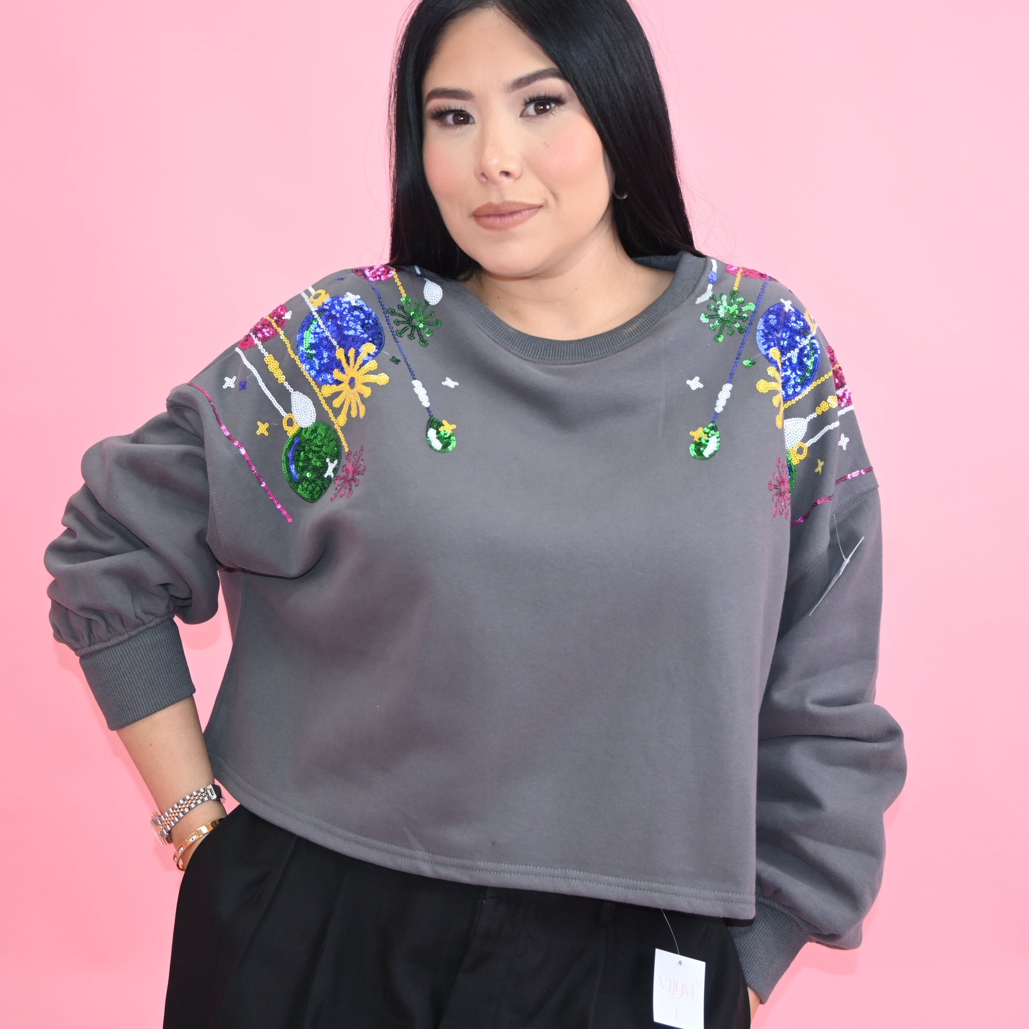 ORNAMENT CROP SWEATER